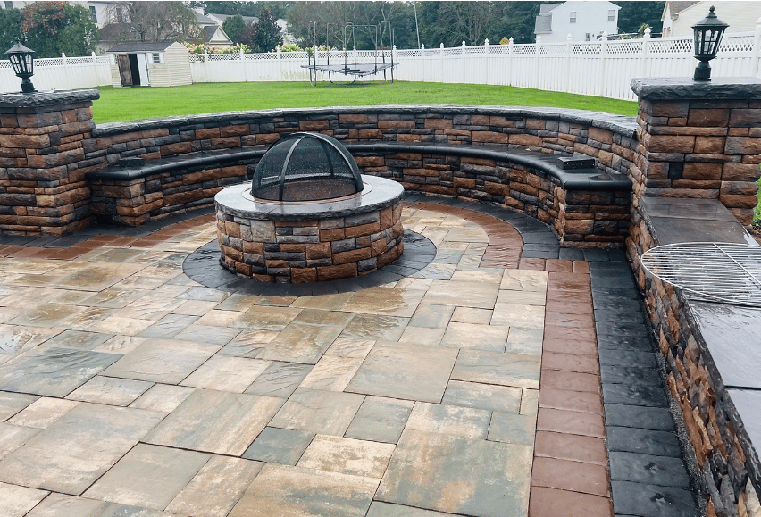 Fire pit patio installation