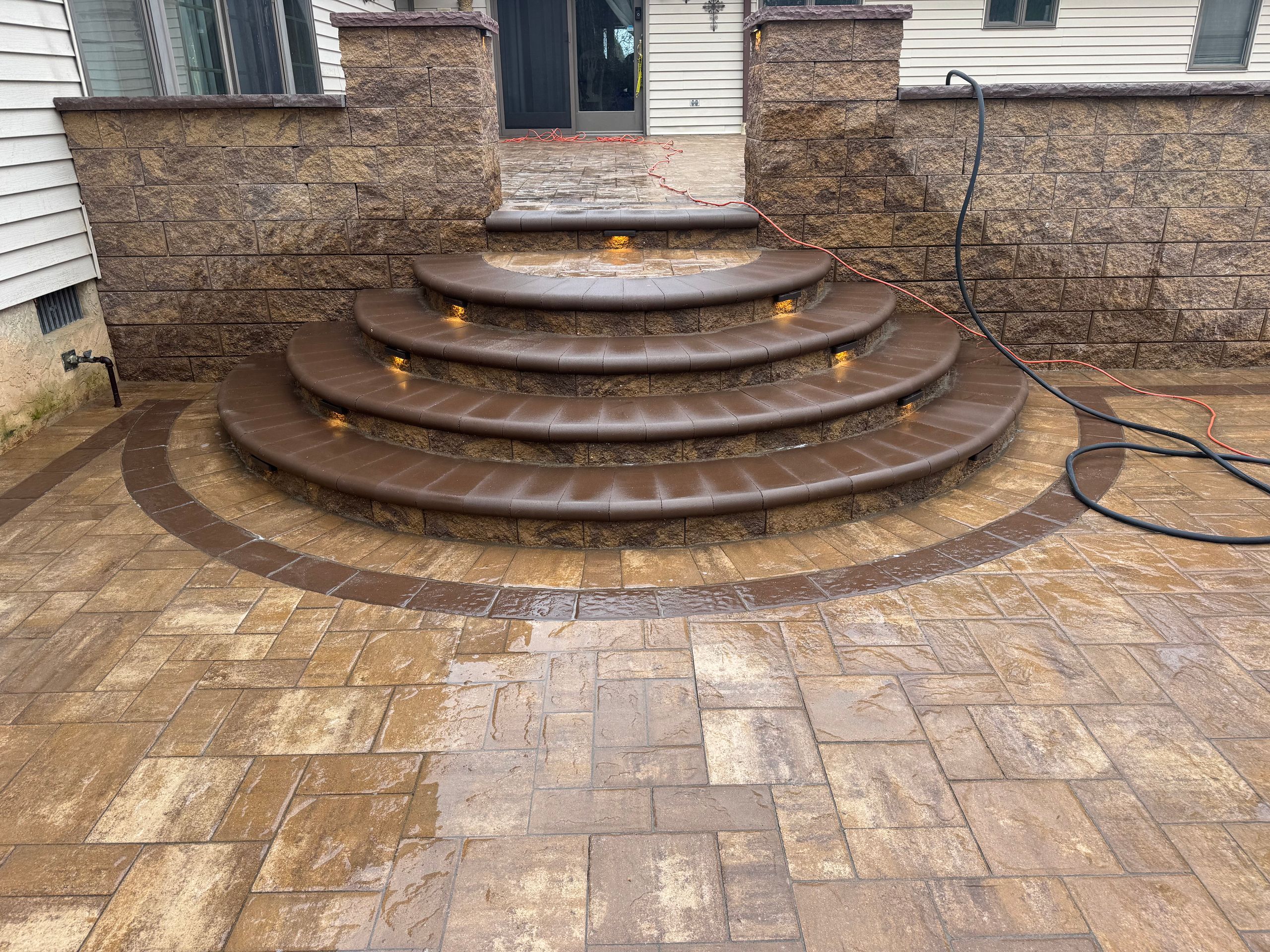 Retaining walls and steps