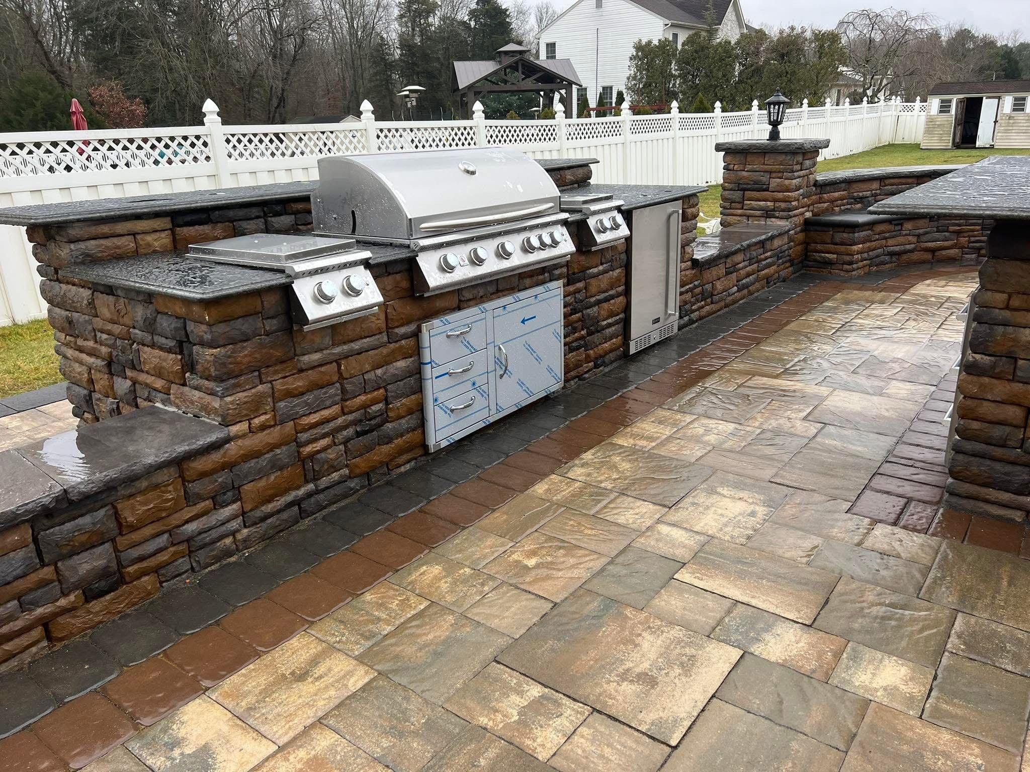 Outdoor kitchen paver project